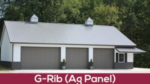 g-rib ag panel metal roof on garage
