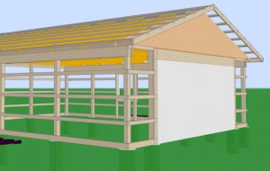 3d design of pole barn during construction