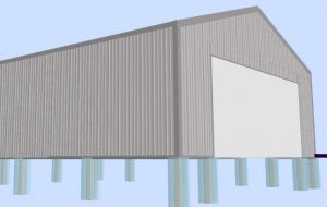 3d design of pole building with metal siding