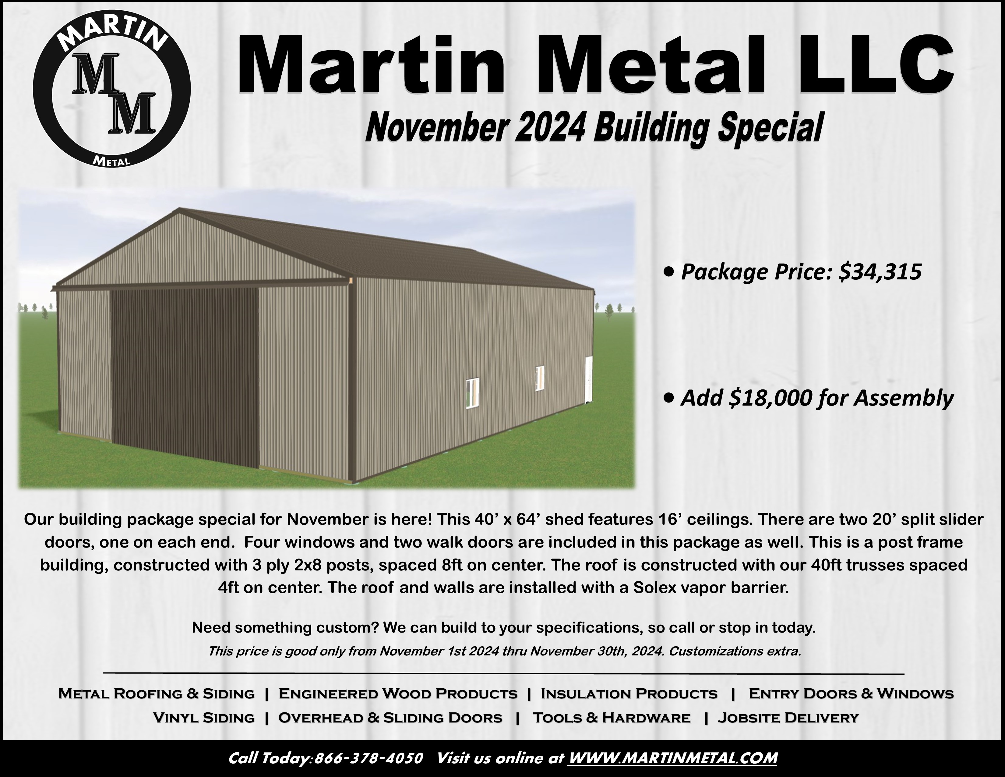 Martin Metal Special Building Price