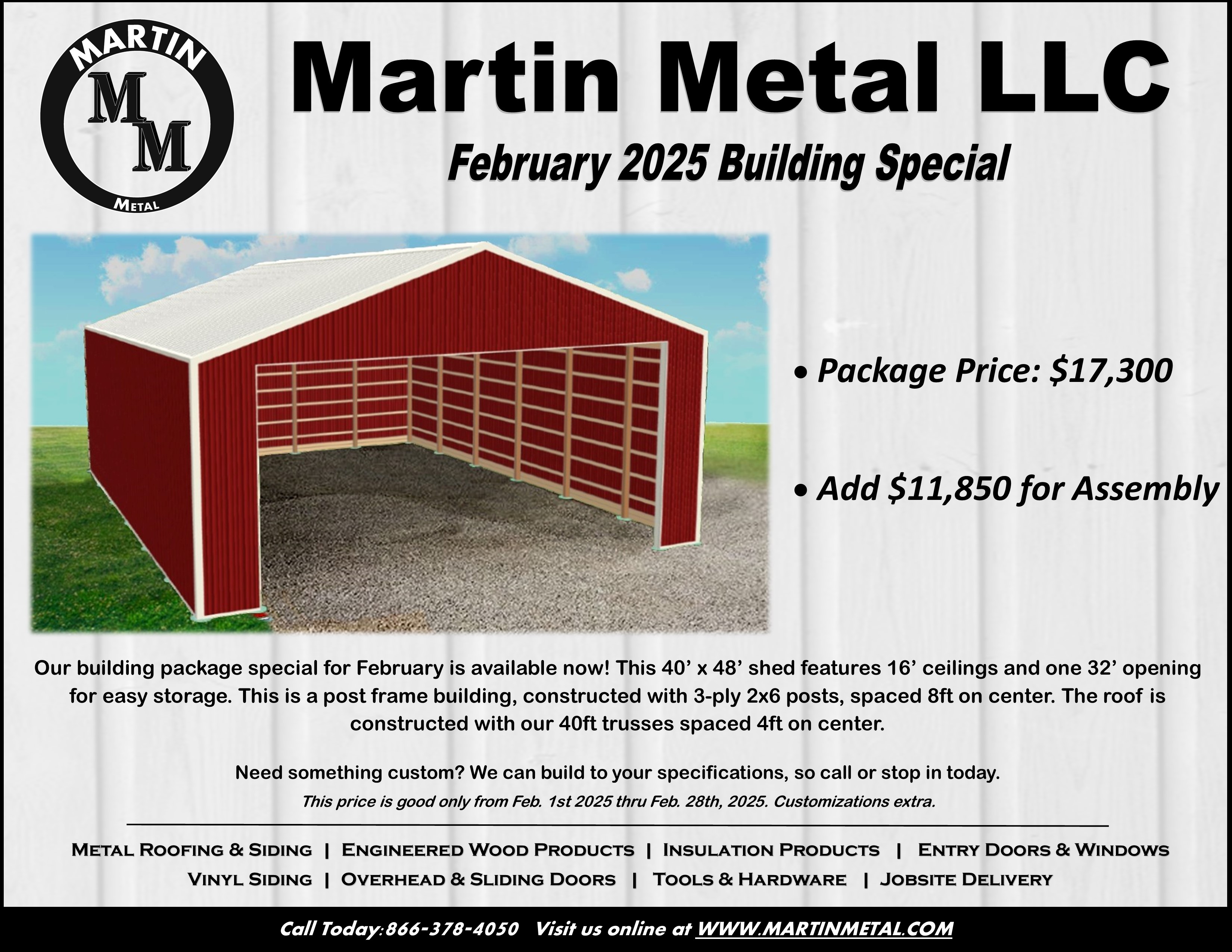 Martin Metal Special Building Price