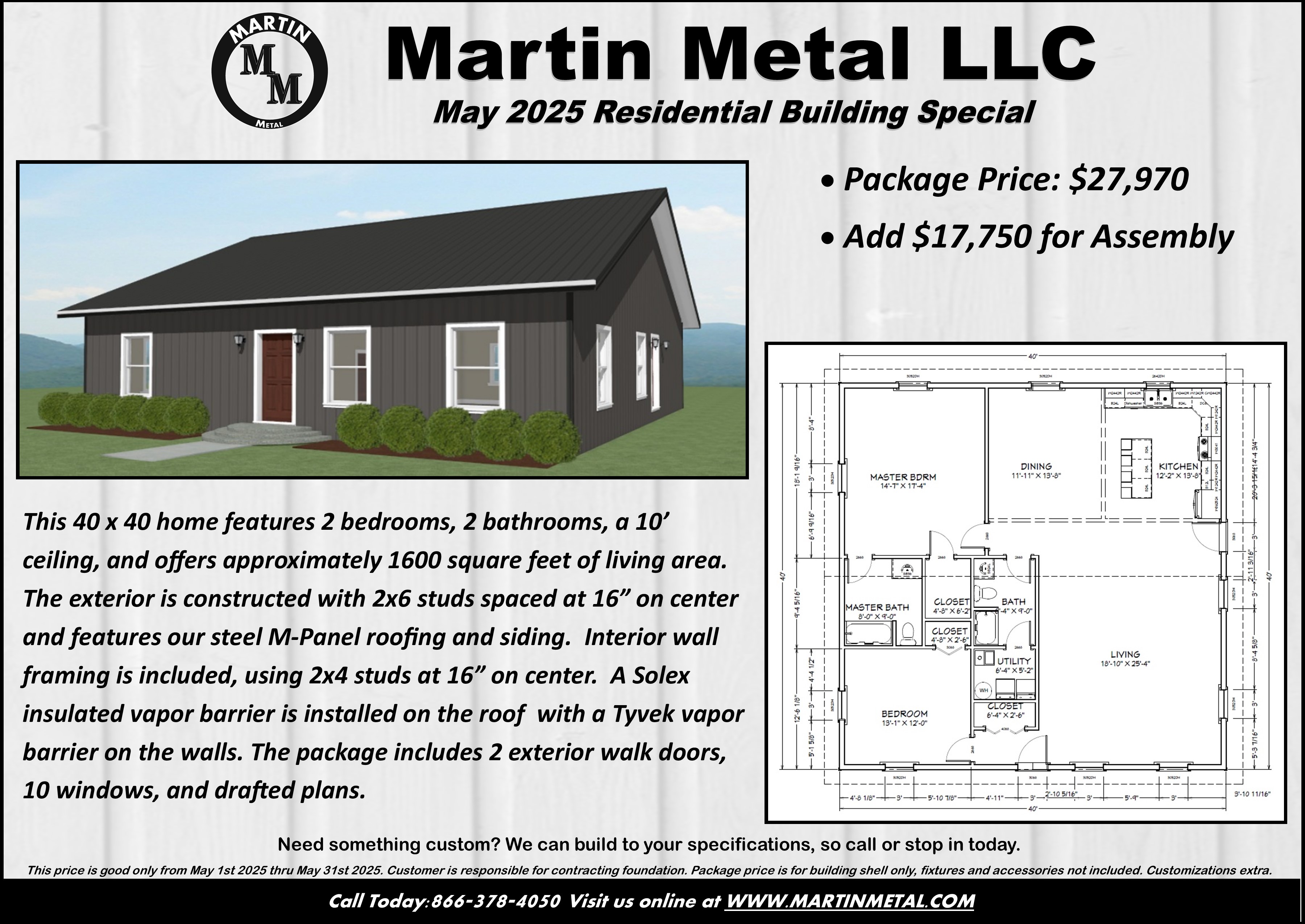 Martin Metal Special Building Price