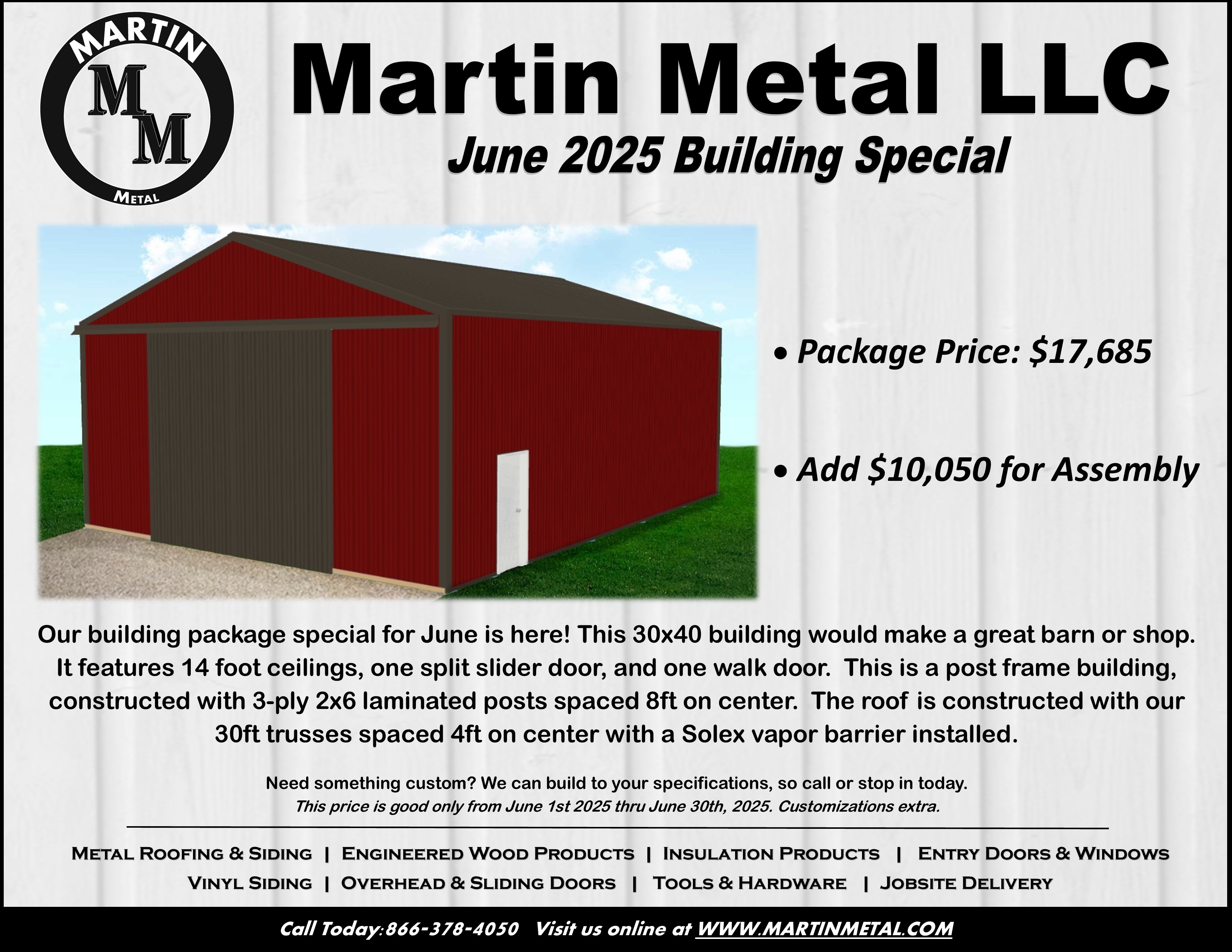 Martin Metal Special Building Price