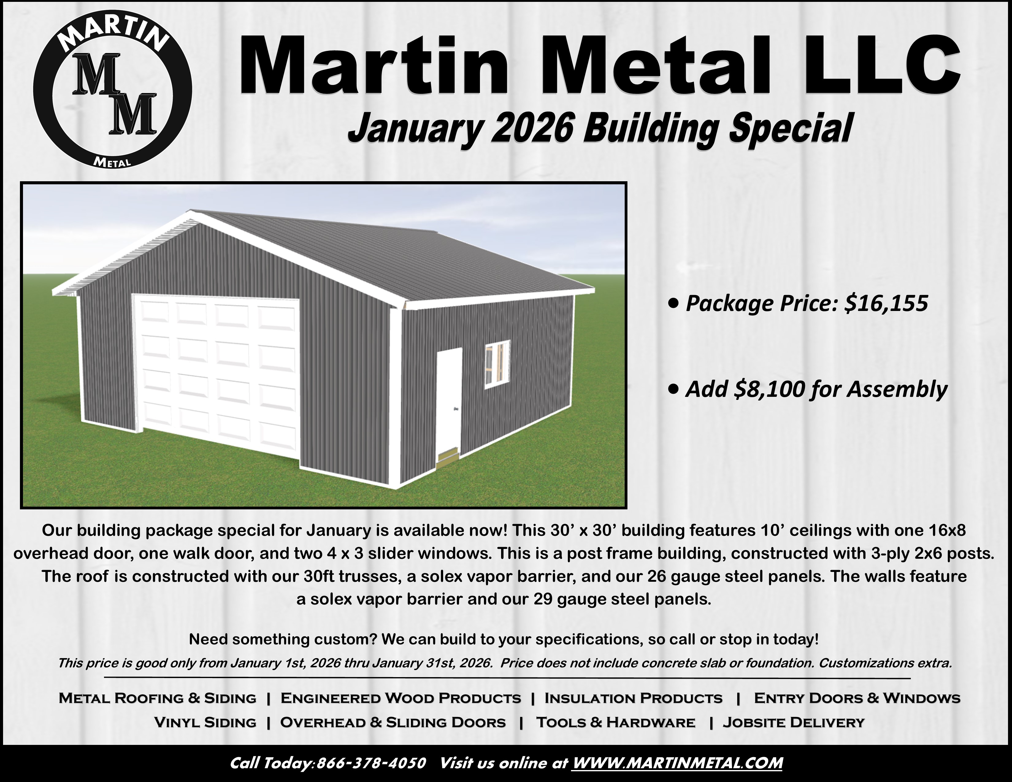 Martin Metal Special Building Price