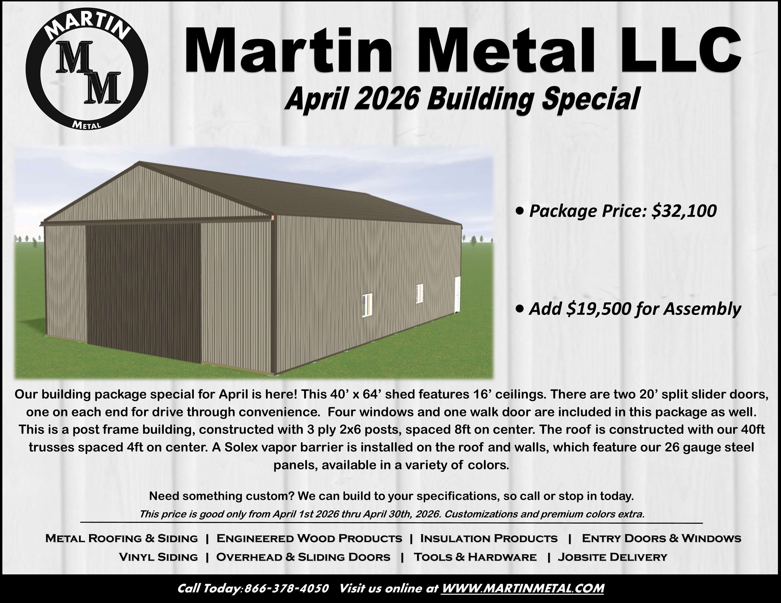Martin Metal Special Building Price